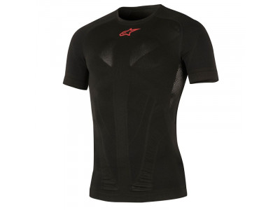 Męska funkcjonalna koszulka z krótkim rękawem Alpinestars Tech Top w kolorze czarno-czerwonym