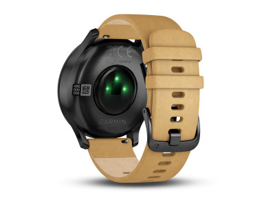 Garmin vívomove HR, Premium, Onyx Black – Tan Suede