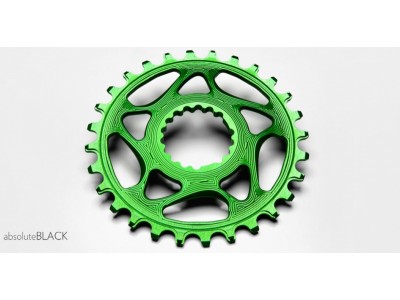 Absolute Black chainring for Cannondale green