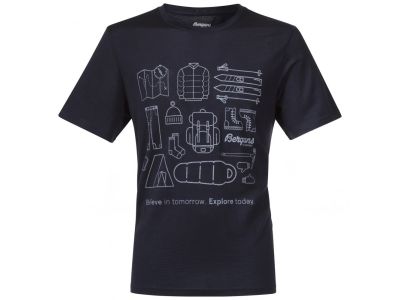 Bergans Graphic Wool tričko, modrá