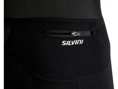 Męskie spodnie SILVINI Movenza Top Cycle z szelkami w kolorze czarnym/chmurkowym