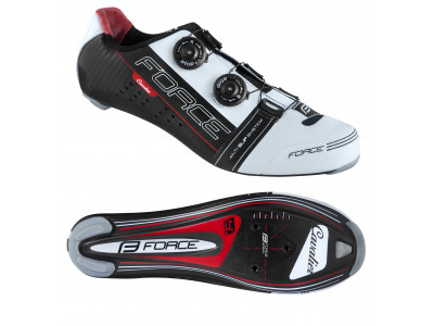 FORCE Cavalier Carbon road cycling shoes black-white-red
