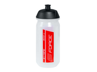 FORCE Stripe bottle, 0.5 l, clear/red