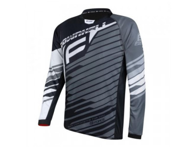 FORCE jersey DOWNHILL, long sleeve, black-white-grey