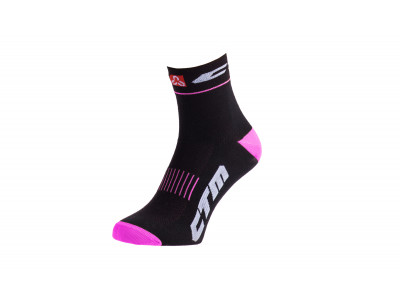 CTM ponožky XC, čierna/ružová