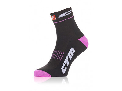CTM ponožky XC, černá/růžová