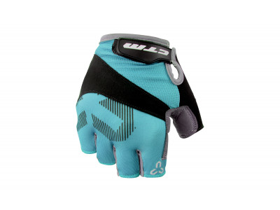 CTM Gloves DOXY, women&#39;s, half-finger, gel, M blue/green