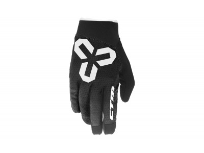 CTM rukavice VICE, celoprstové, biela/čierna