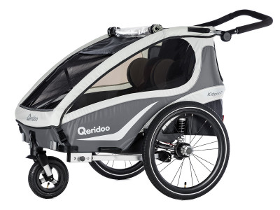 Qeridoo Kidgoo2 2019 Fahrradanhänger für Kinder, Modell 2019, Zweisitzer