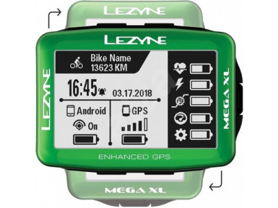 Lezyne Mega XL GPS navigációs zöld