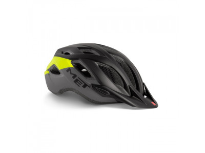Helm MET CROSSOVER schwarz / reflexgelb matt