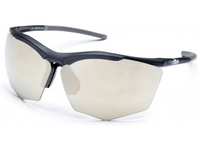 rh+ Super Stylus sunglasses, black/grey, smoke flash light gold/silver + orange lens