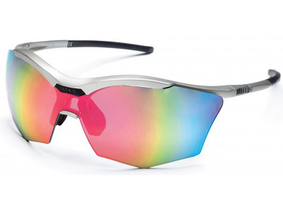 rh+ Ultra Stylus glasses, matt silver/black, smoke flash silver/pink + orange lens