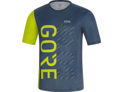 GOREWEAR M Brand T-Shirt tiefes Wasserblau/Zitrusgrün