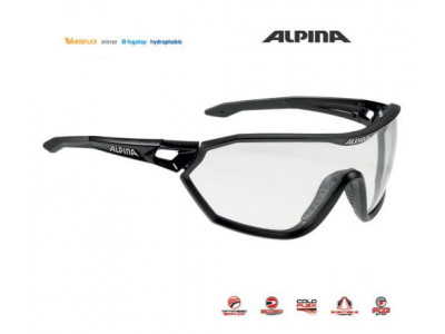 Okuliare ALPINA S-Way L VL+, čierne, fotochromatické
