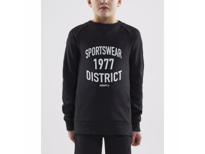 CRAFT District Crewneck gyerek pulóver, fekete