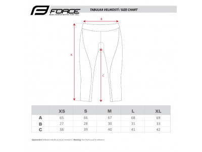 FORCE Lady fitness 3/4 shorts without liner  