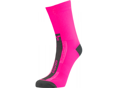 Silvini Allaro cyklistické ponožky pink/charcoal