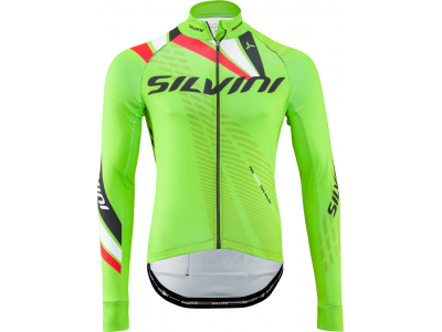 SILVINI Team men&#39;s long sleeve insulated jersey, green/red