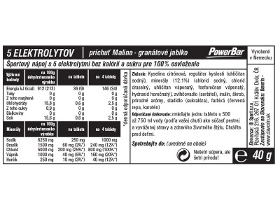 PowerBar 5 Elektrolyte 10 Tabletten, Himbeere/Granatapfel