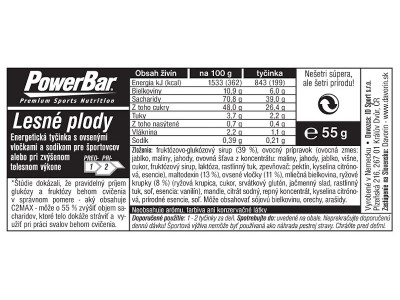 PowerBar Energize energetická tyčinka, 55 g, lesné ovocie