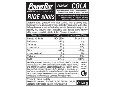 PowerBar EnergizeSportShots 60g Cola+kofeín