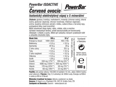 PowerBar IsoActive - izotonický športový nápoj 600g červené ovocie  