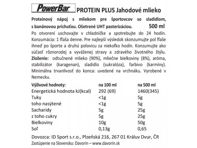 PowerBar ProteinPlus jahodové mlieko 500ml