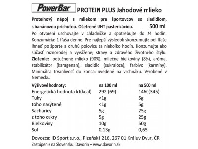 PowerBar ProteinPlus strawberry milk 500ml