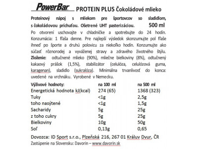 PowerBar ProteinPlus Mleko Czekoladowe 500ml
