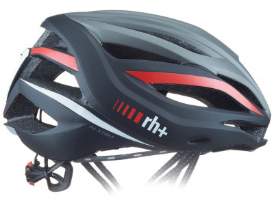 rh+ Air XTRM Helm, matt dunkelsilber/matt schwarz/rot