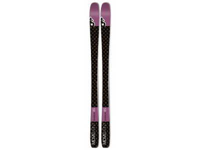 Movement touring women's set - SESSION skis , 85 mm + climbing skins, bindings (Alpinist 12) and brakes, black/pink