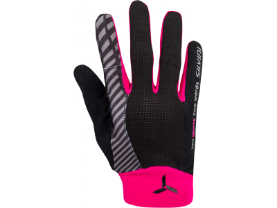 Silvini Team dámske rukavice dlhé čierne/ ružové
