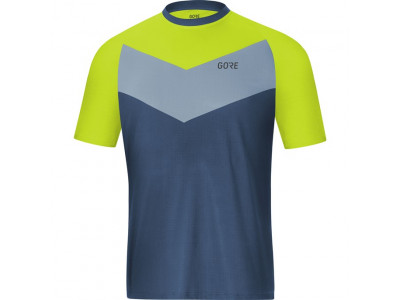 GOREWEAR C5 Trail Kurzarmtrikot tiefes Wasserblau/Zitrusgrün
