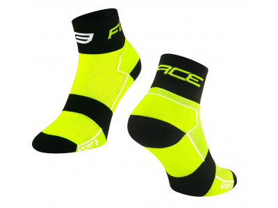 Force Sport 3 cyklistické ponožky fluo/čierne