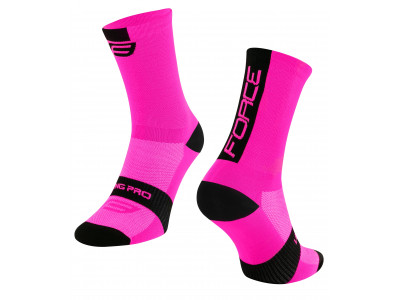 Force Long Pro cyklistické ponožky ružové/čierne