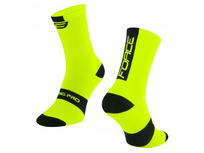 Force Long Pro cyklistické ponožky fluo/čierne