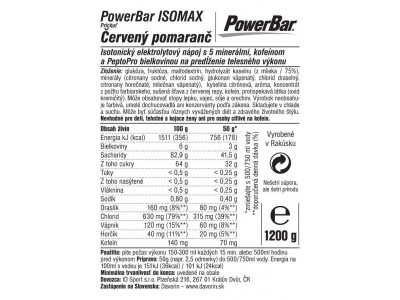 PowerBar ISOMAX izótóniás sportital, 1200 g, vérnarancs