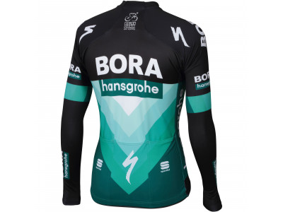 Sportful koszulka rowerowa BODYFIT THERMAL z długim rękawem Bora-hansgrohe czarna/Bora zielona