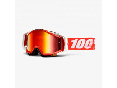 100% RACECRAFT Fire Red MX glasses