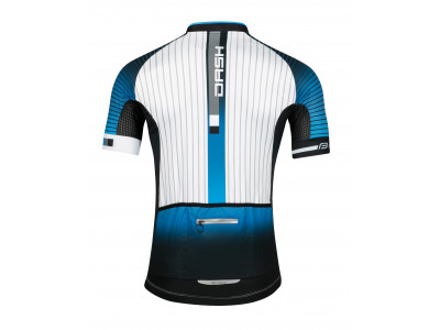 Koszulka rowerowa FORCE Dash, niebiesko-czarno-biała