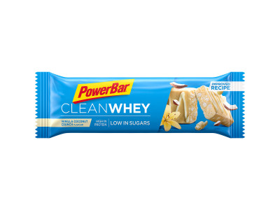 PowerBar Clean Whey Protein. baton 45 g Vanilie/Nucă de cocos. chipsuri