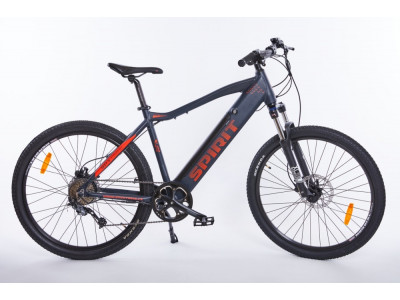 Bicicleta electrica Spirit MTB II 27.5 neagra/rosu, baterie integrata. 17 Ah