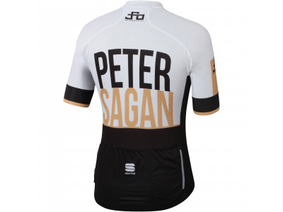 Biało-czarna koszulka rowerowa Sportful SAGAN LOGO BodyFit TEAM