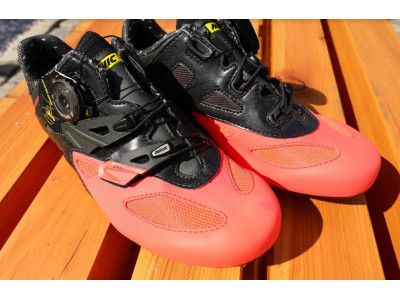 Mavic Sequence Elite Rennradschuhe PIRATE BLACK / FIERY CORAL Größe 2018 UK5.5 38 2/3 PROBE