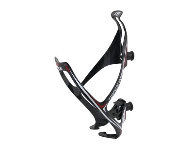 FORCE Carbon bottle bottle cage, black-white-red, gloss