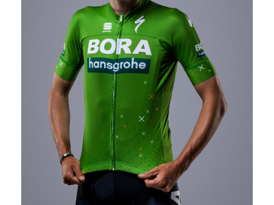 Zielona koszulka rowerowa sportowa BORA-HANSGROHE FAN
