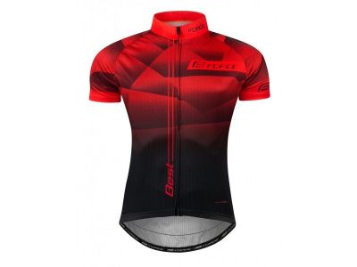 Koszulka rowerowa FORCE Best, czerwono-czarna
