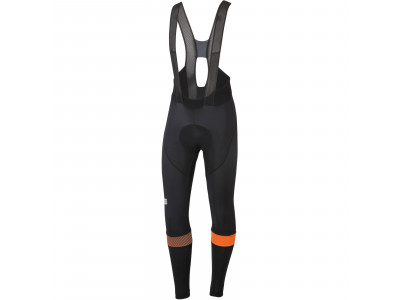 Pantaloni Sportful Bodyfit Pro cu bretele negru/portocaliu SDR
