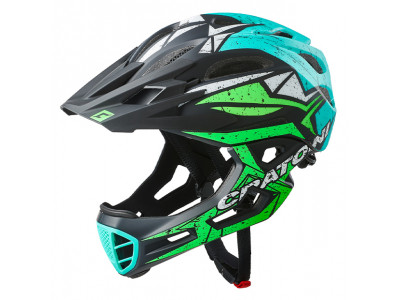 Cratoni C-MANIAC Pro helmet, black/lime/turquoise matte